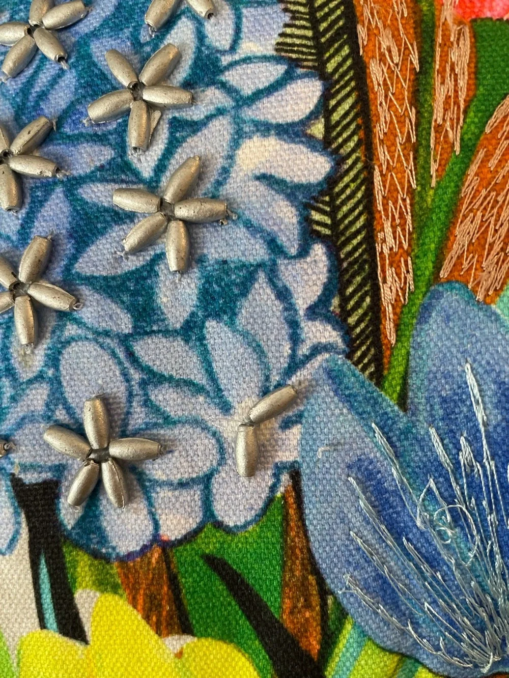 Miriam Bos for Pier1 bunny pillow, missing a few beads